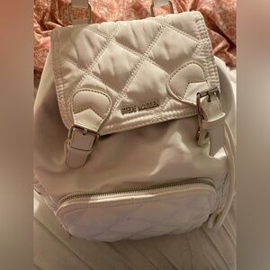 Steve Madden Cream Quilted Backpack